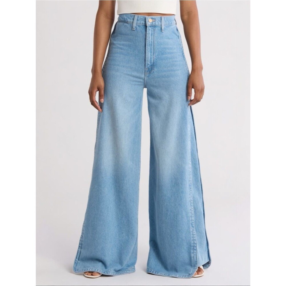 MOTHER Snacks Piece Of Cake Wide Leg Jeans Sweet & Sour Wash Size 25 High Rise